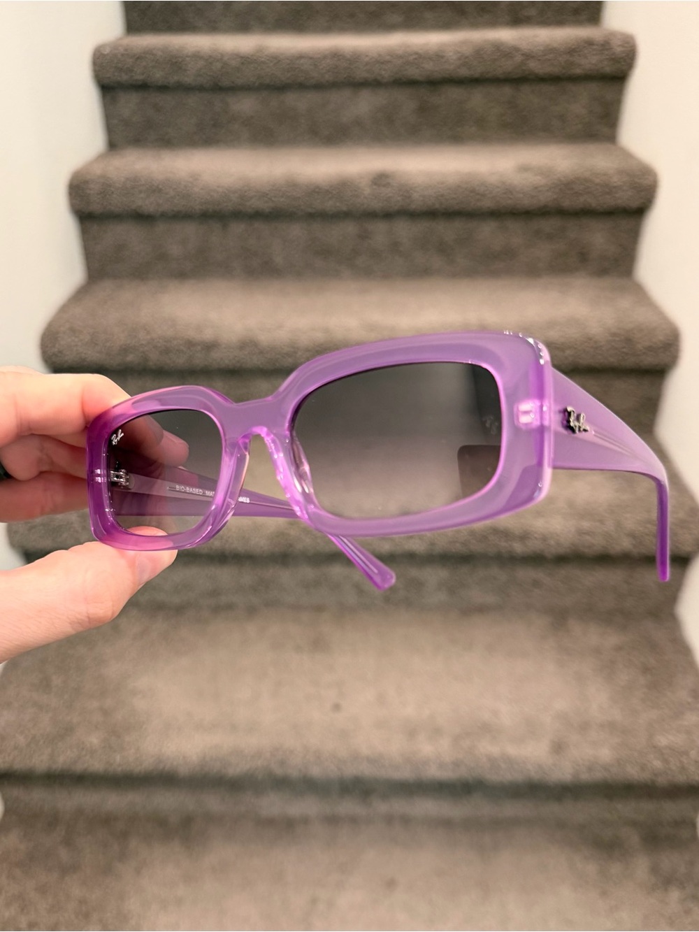 NEW Ray-Ban RB4395 667787 KILIANE Bio Based Transparent Lavender Sunglasses 54mm